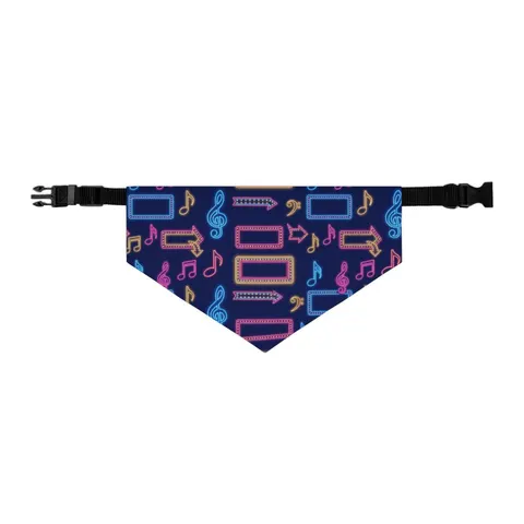 Detroit Motown Neon Pet Bandana Collar — other view