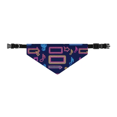 Detroit Motown Neon Pet Bandana Collar — other view