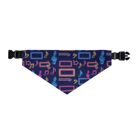 Detroit Motown Neon Pet Bandana Collar — other view
