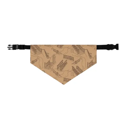 Harlem Brownstone Jazz Lines Pet Bandana Collar — other view