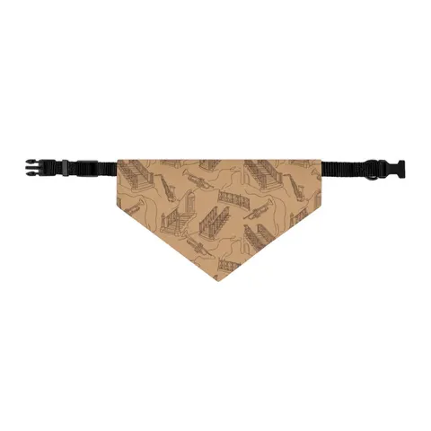 Harlem Brownstone Jazz Lines Pet Bandana Collar — other view