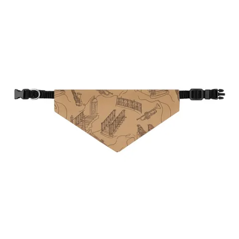 Harlem Brownstone Jazz Lines Pet Bandana Collar — other view