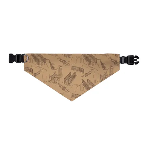 Harlem Brownstone Jazz Lines Pet Bandana Collar — other view