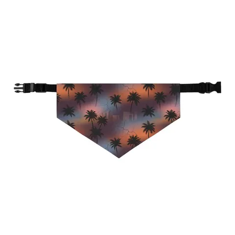 Compton Palm Tree Shadows Pet Bandana Collar — other view