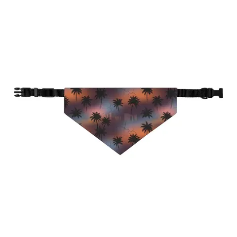 Compton Palm Tree Shadows Pet Bandana Collar — other view
