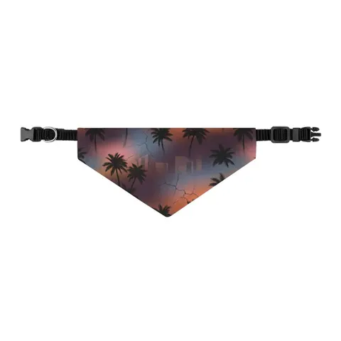 Compton Palm Tree Shadows Pet Bandana Collar — other view