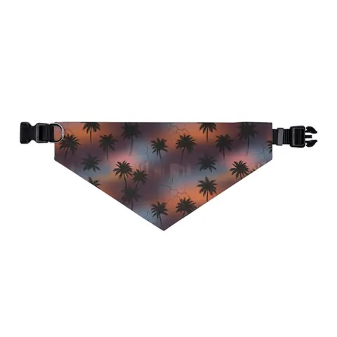 Compton Palm Tree Shadows Pet Bandana Collar — other view