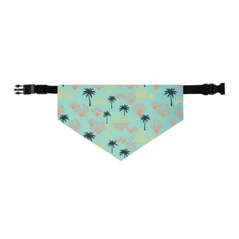 Miami Overtown Pastel Nights Pet Bandana Collar — other view