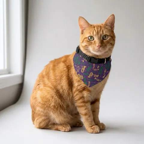 New Orleans Treme Brass Band Pet Bandana Collar