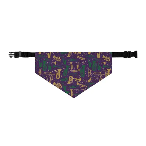 New Orleans Treme Brass Band Pet Bandana Collar — other view