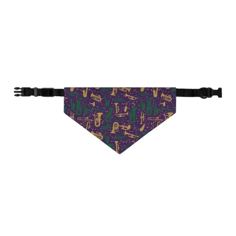 New Orleans Treme Brass Band Pet Bandana Collar — other view