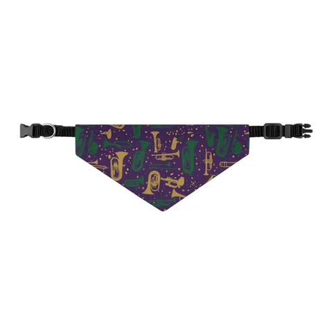 New Orleans Treme Brass Band Pet Bandana Collar — other view