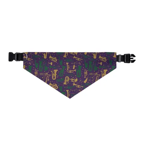 New Orleans Treme Brass Band Pet Bandana Collar — other view
