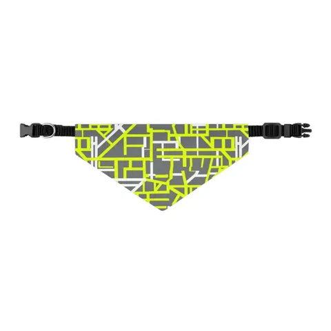 Queens South Jamaica Grid Pet Bandana Collar — other view