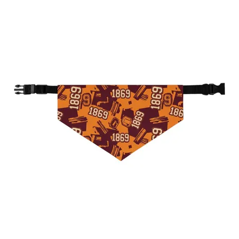 Claflin 1869 Orange & Maroon Pet Bandana Collar — other view