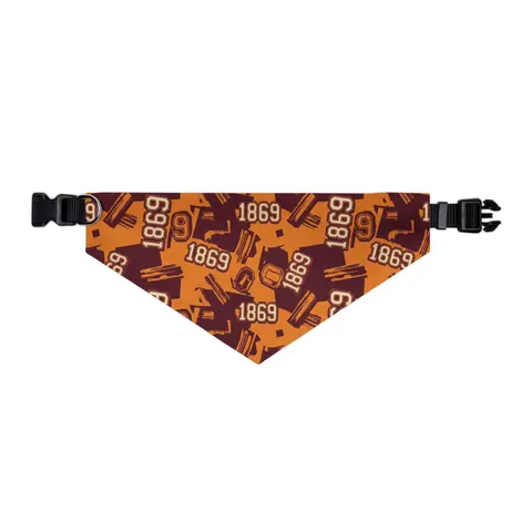 Claflin 1869 Orange & Maroon Pet Bandana Collar — other view
