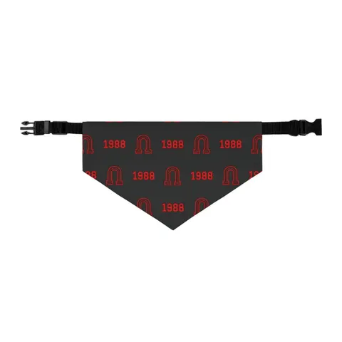 Clark Atlanta 1988 Black & Red Arch Pet Bandana Collar — other view