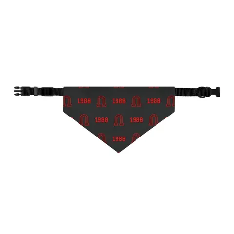 Clark Atlanta 1988 Black & Red Arch Pet Bandana Collar — other view
