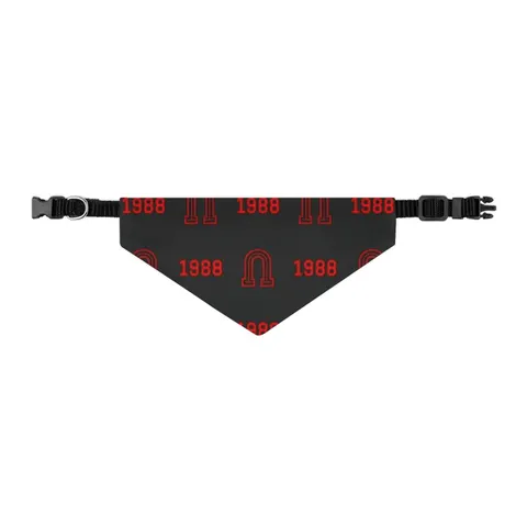 Clark Atlanta 1988 Black & Red Arch Pet Bandana Collar — other view