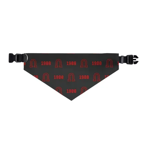 Clark Atlanta 1988 Black & Red Arch Pet Bandana Collar — other view