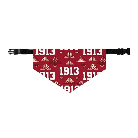 Delta 1913 Crimson Stamp Pet Bandana Collar — other view