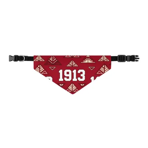 Delta 1913 Crimson Stamp Pet Bandana Collar — other view