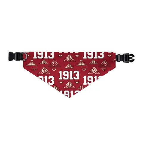 Delta 1913 Crimson Stamp Pet Bandana Collar — other view