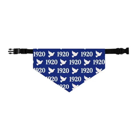Zeta 1920 Royal Blue & White Pet Bandana Collar — other view