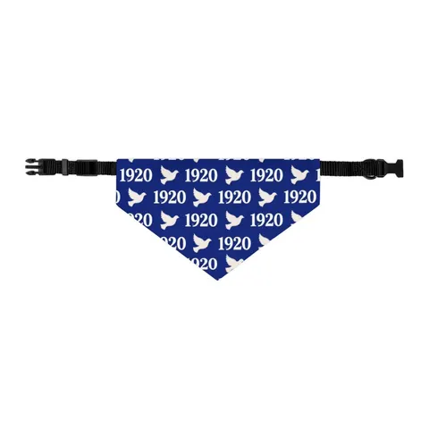 Zeta 1920 Royal Blue & White Pet Bandana Collar — other view