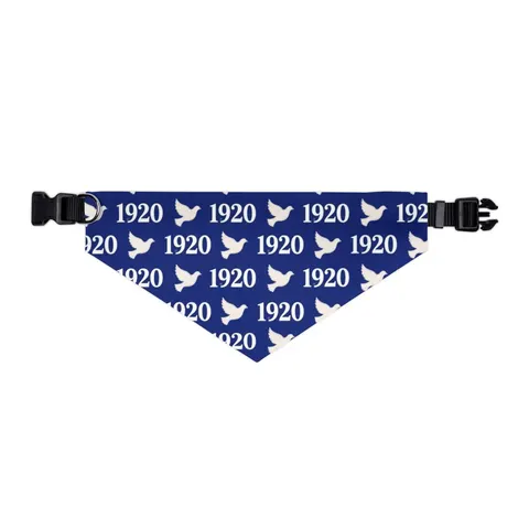 Zeta 1920 Royal Blue & White Pet Bandana Collar — other view
