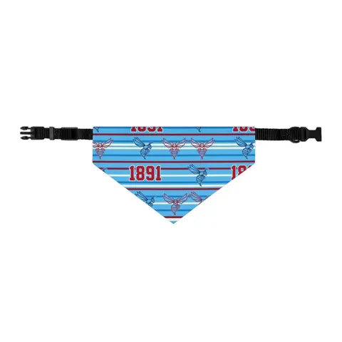 Delaware State 1891 Red & Blue Pet Bandana Collar — other view