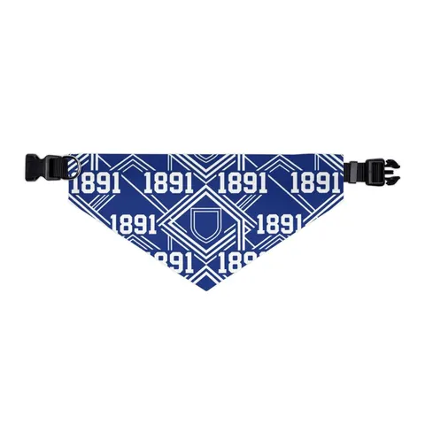 Elizabeth City State 1891 Blue & White Pet Bandana Collar — other view