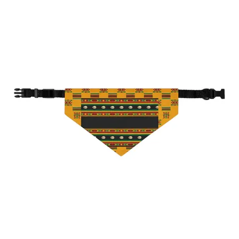 Faith Flag Afro-Spiritual Cowrie & Kente Pet Bandana Collar — other view