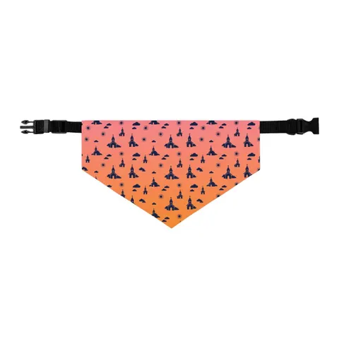 Faith Flag Black Church Sunrise Pet Bandana Collar — other view