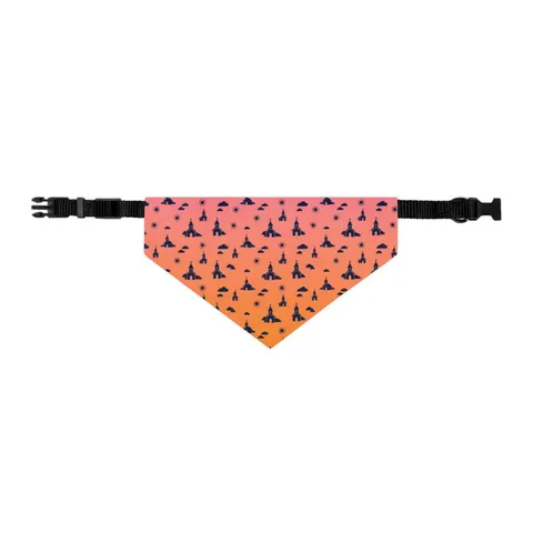 Faith Flag Black Church Sunrise Pet Bandana Collar — other view