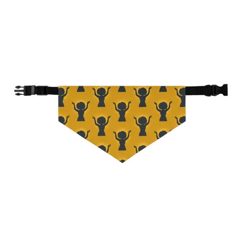 Faith Flag Black Woman in Praise Silhouette Pet Bandana Collar — other view