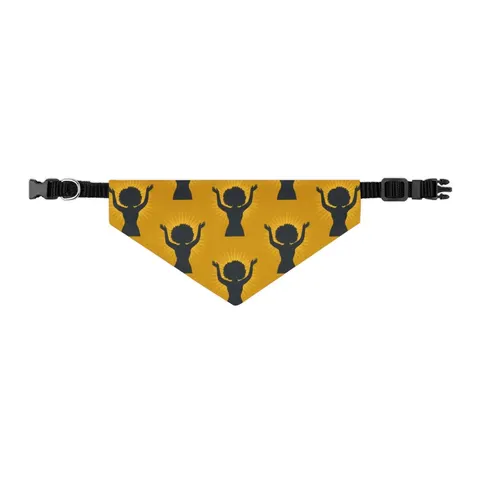 Faith Flag Black Woman in Praise Silhouette Pet Bandana Collar — other view