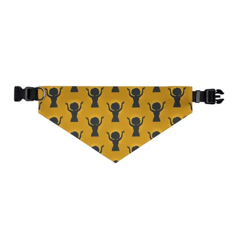 Faith Flag Black Woman in Praise Silhouette Pet Bandana Collar — other view