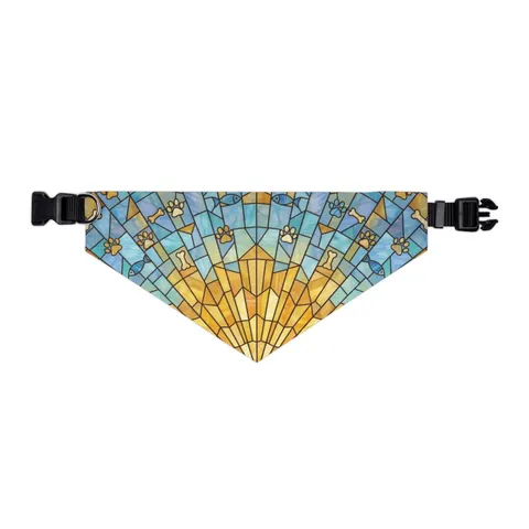 Faith Flag Sunburst Sanctuary Pet Bandana Collar — other view