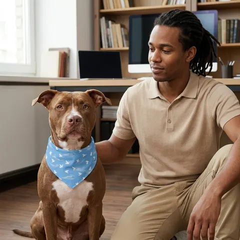 Faith Flag Dove on Sky Blue Pet Bandana Collar