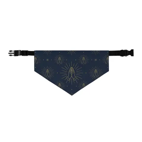 Faith Flag Praying Hands Silhouette Pet Bandana Collar — other view
