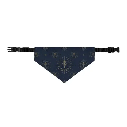 Faith Flag Praying Hands Silhouette Pet Bandana Collar — other view