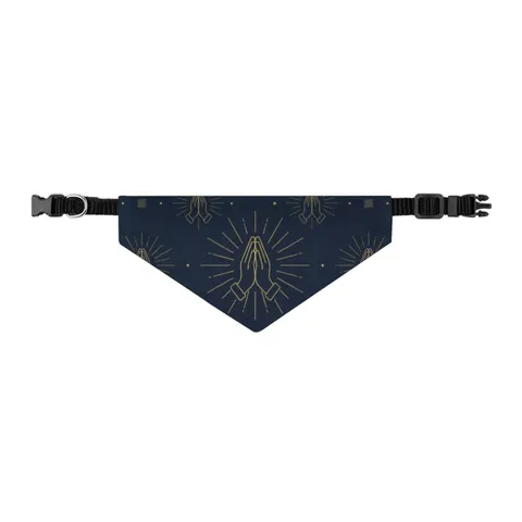 Faith Flag Praying Hands Silhouette Pet Bandana Collar — other view