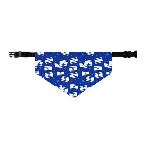 Faith Flag Blue & White Star Emblem Pet Bandana Collar — other view