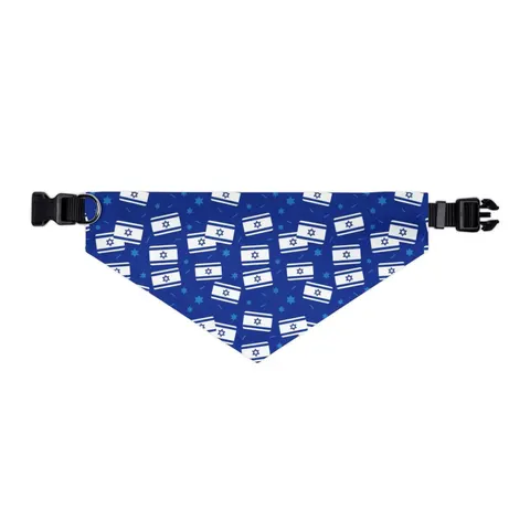 Faith Flag Blue & White Star Emblem Pet Bandana Collar — other view