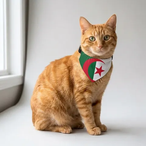 Algeria Green White Red Crescent Pet Bandana Collar