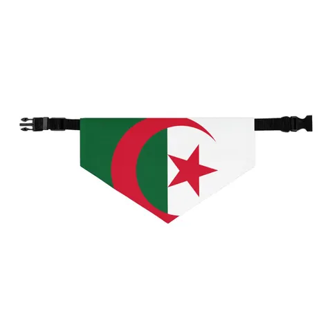 Algeria Green White Red Crescent Pet Bandana Collar — other view