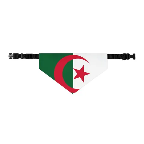 Algeria Green White Red Crescent Pet Bandana Collar — other view