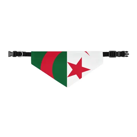 Algeria Green White Red Crescent Pet Bandana Collar — other view