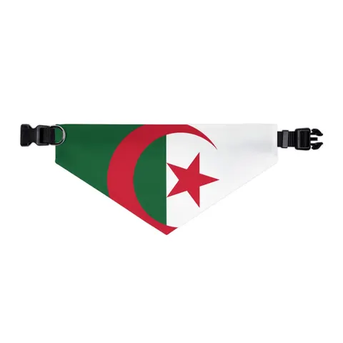 Algeria Green White Red Crescent Pet Bandana Collar — other view